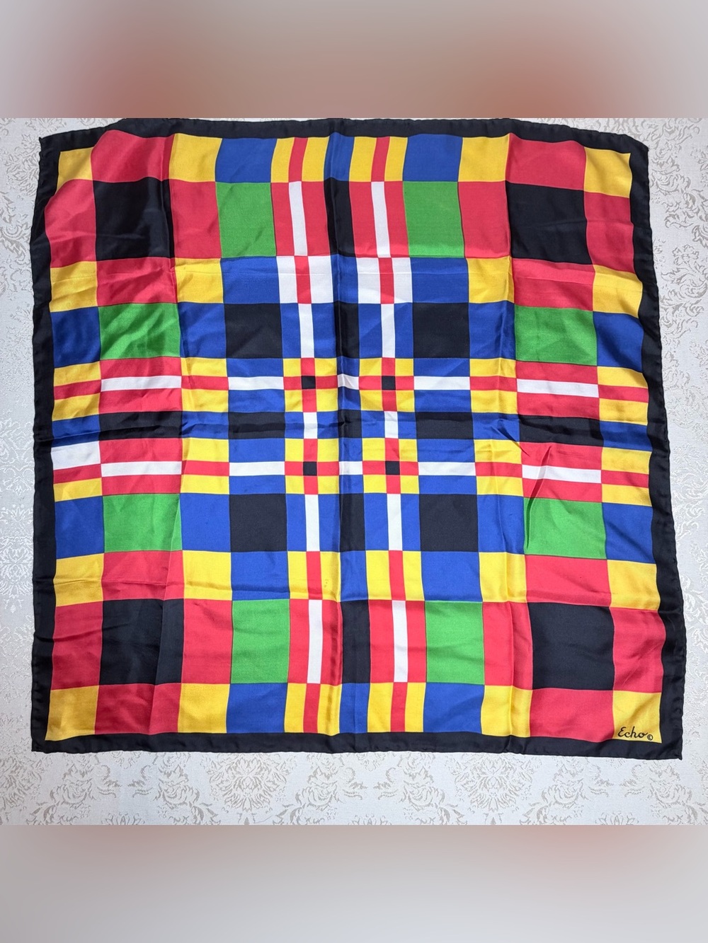 Vintage Echo Multicolor Bold Silk Scarf